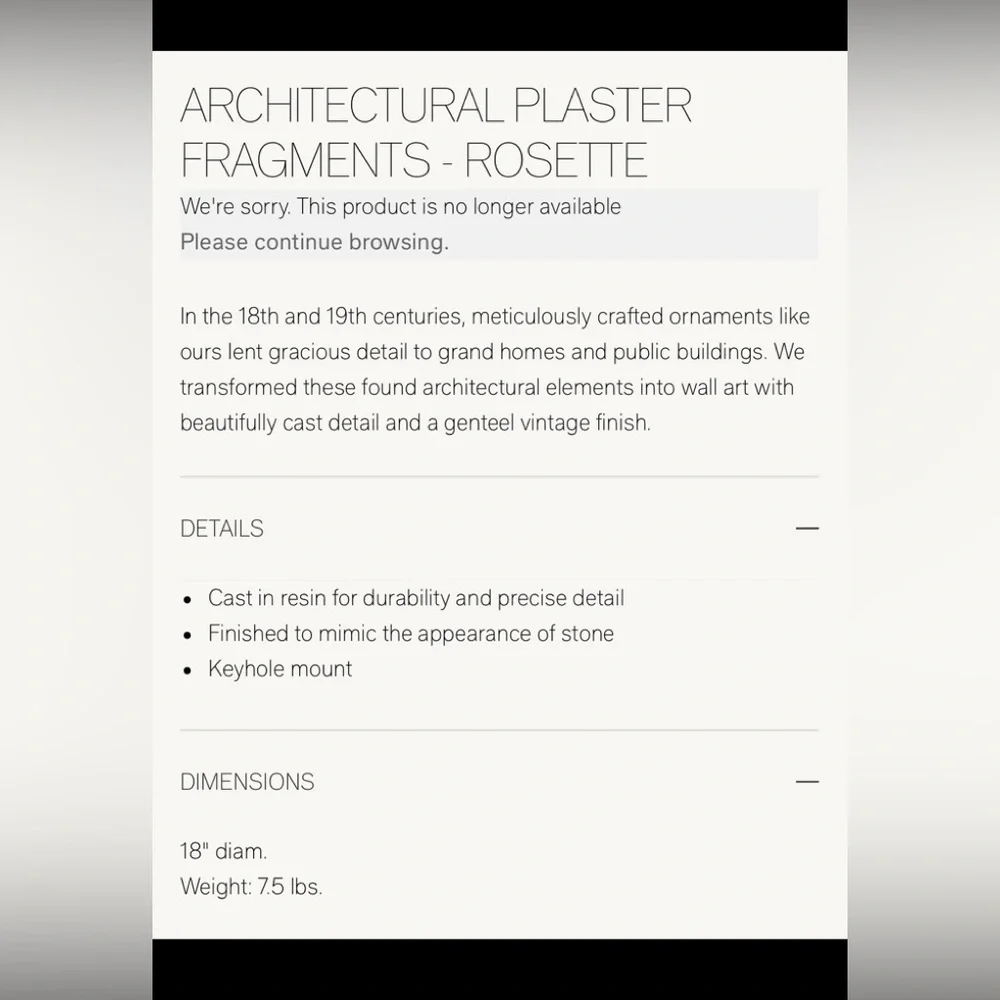 Restoration Hardware Rosette Wall Decor